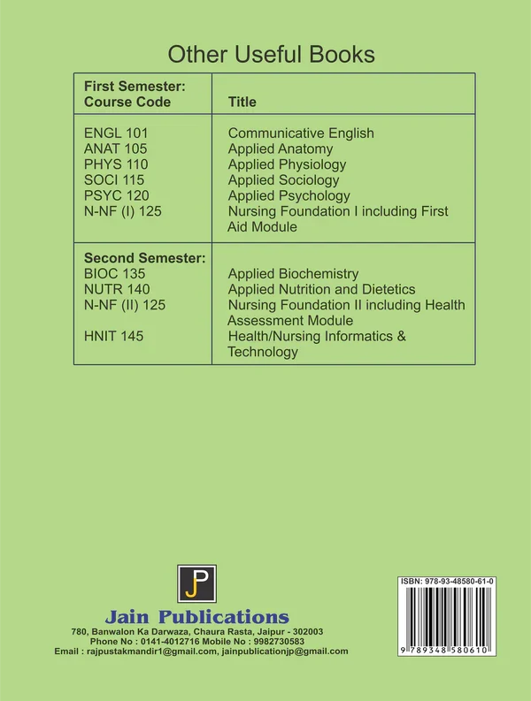 BSC APPLIED NUTRITION AND DIATICS , Author Names: Dr. Pawan Ojha , Publisher: JainPublications