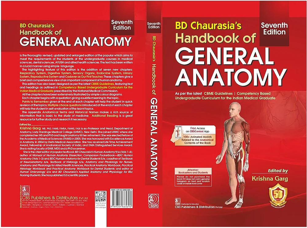 BD Chaurasia Handbook of General Anatomy 7/e