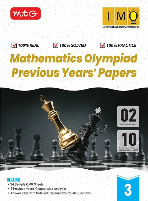 IMO Class-3 Olympiad 10 Previous Years Papers (2025-2021 Set A and B) Mathematics with Sample OMR Sheet For 2026-27 Exam, Publisher: MTG Learning Media Pvt Ltd