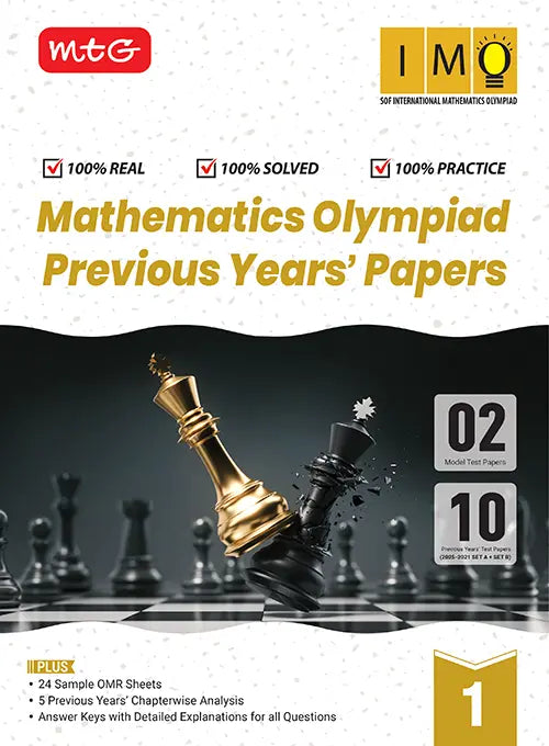 IMO Class-1 Olympiad 10 Previous Years Papers (2025-2021 Set A and B) Mathematics with Sample OMR Sheet For 2026-27 Exam, Publisher: MTG Learning Media Pvt Ltd