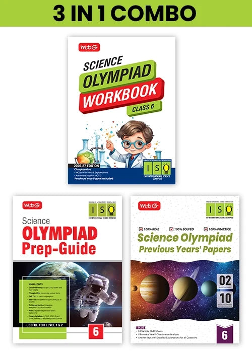 Class 6 International Science Olympiad (ISO) Workbook, Prep-Guide and Previous Years Papers (PYQs) with Mock Test Paper – SOF Olympiad Books For 2026-27 Exam (3 IN 1 COMBO), Publisher: MTG Learning Media Pvt Ltd