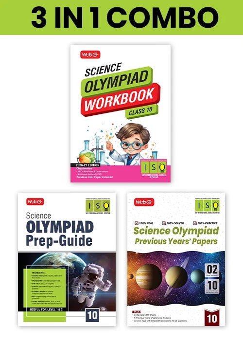 Class 10 International Science Olympiad (ISO) Workbook, Prep-Guide and Previous Years Papers (PYQs) with Mock Test Paper – SOF Olympiad Books For 2026-27 Exam (3 IN 1 COMBO), Publisher: MTG Learning Media Pvt Ltd