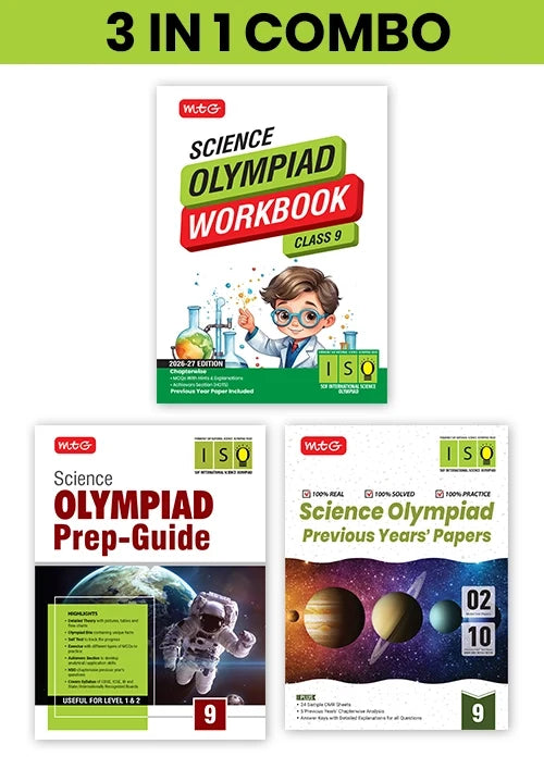 Class 9 International Science Olympiad (ISO) Workbook, Prep-Guide and Previous Years Papers (PYQs) with Mock Test Paper – SOF Olympiad Books For 2026-27 Exam (3 IN 1 COMBO), Publisher: MTG Learning Media Pvt Ltd