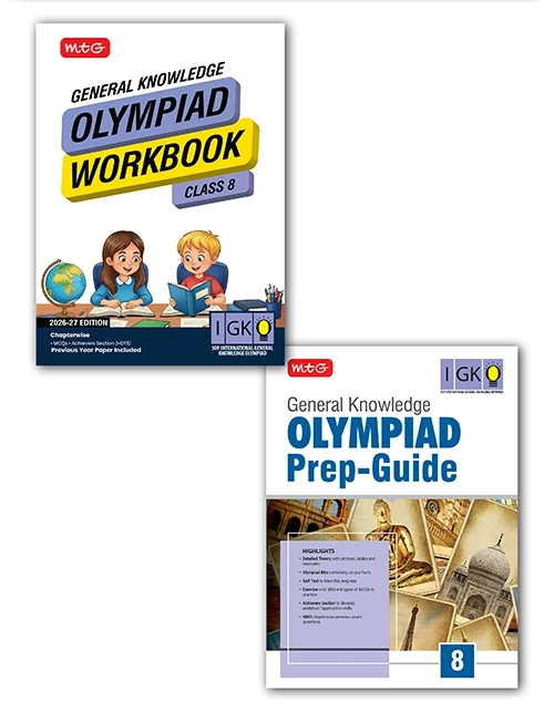 Class 8 General Knowledge (IGKO) Olympiad Workbook and Prep Guide – Detailed Theory, Self Test For SOF 2026-27 Exam (2 IN 1 COMBO), Publisher: MTG Learning Media Pvt Ltd