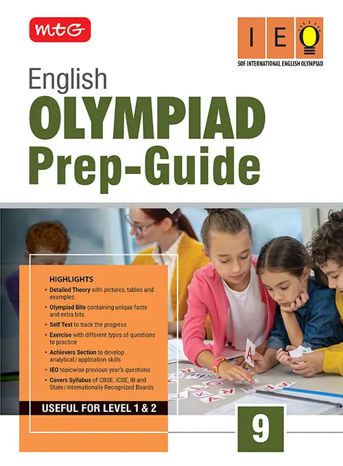 Class 9 Olympiad Prep-Guide (OPG) English (IEO) – Detailed Theory, Self Test For SOF 2026-27 Exam, Publisher: MTG Learning Media Pvt Ltd