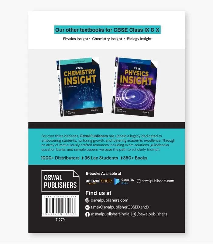 Biology Insight Textbook CBSE Class 10 By Oswal Publishers
