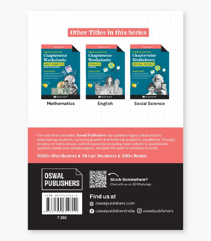 Science (Curiosity) Chapterwise Worksheets CBSE Class 8 By Oswal Publishers