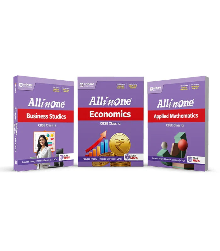 Combo of CBSE All in One Class 12th Exam 2026-2027 | Business Studies, Applied Mathematics, Economics | Revised Edition as per Latest Syllabus, Author: Team Arihant , Publisher: Arihant prakashan