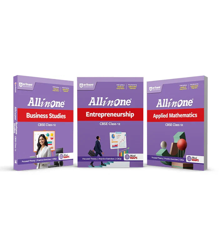 Combo of CBSE All in One Class 12th Exam 2026-2027 | Business Studies, Applied Mathematics, Entrepreneurship | Revised Edition as per Latest Syllabus, Author: Team Arihant , Publisher: Arihant prakashan