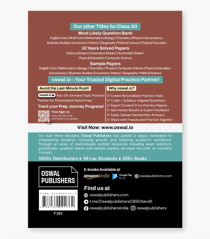 English Core Most Likely Question Bank CBSE Class 12 for 2027 Exam By Oswal Publishers
