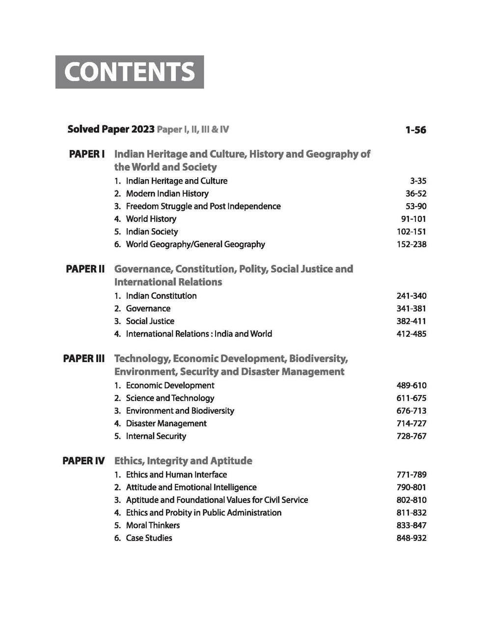 IAS Mains General Studies (Paper I, II, III, & IV) | Chapterwise Solved Papers 2024-2000 | English Medium