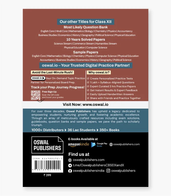History Most Likely Question Bank CBSE Class 12 for 2027 Exam By Oswal Publishers