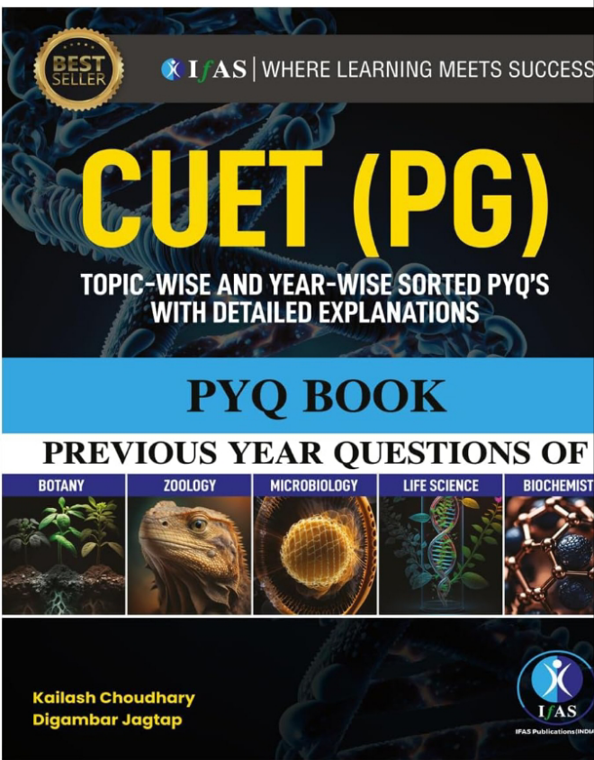 CUET PG PYQ Book 2025 Previous Year Solved Paper Questions of Life Science, Botany, Zoology, Microbiology and biochemistry, Also useful for M.Sc. and PhD Entrance exam