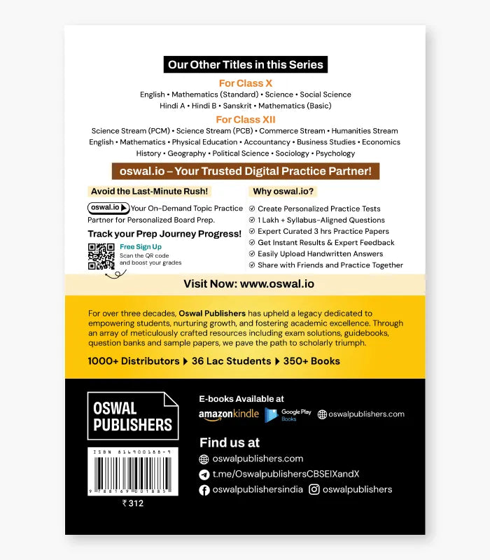 Mathematics (Basic) CBSE 10 Years Solved Papers Class 10 2027 Exam By Oswal Publishers