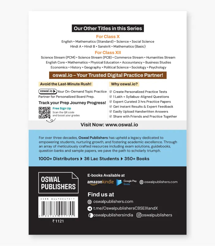 Science (PCB) CBSE 10 Years Solved Papers Class 12 2027 Exam By Oswal Publishers
