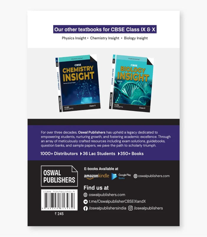 Physics Insight Textbook CBSE Class 10 By Oswal Publishers