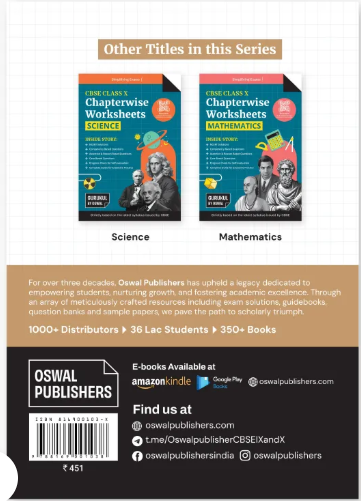 Social Science Chapterwise Worksheets CBSE Class 10 Exam 2027 , Oswal Publishers