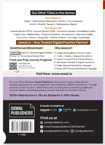 Science (PCM) CBSE 10 Years Solved Papers Class 12 Exam 2027 , Oswal Publishers