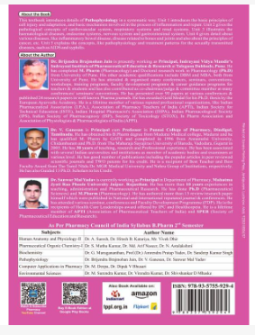 PATHOPYSIOLOGY BOOK B.PHARM 2ND SEMESTER, Authors: Dr. Brijendra Brajmohan jain , Dr. V. Ganesan, Dr .Sanwar Mal Yadav, THAKUR PUBLICATIONS PVT LTD