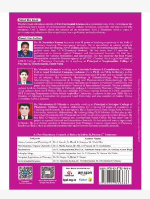 ENVIRONMENTAL SCIENCES B.PHARM 2ND SEMESTER, Dr. M Surendra Kumar & Dr. Virendra Kumar ,Dr. Shivsanker D , THAKUR PUBLICATIONS PVT LTD