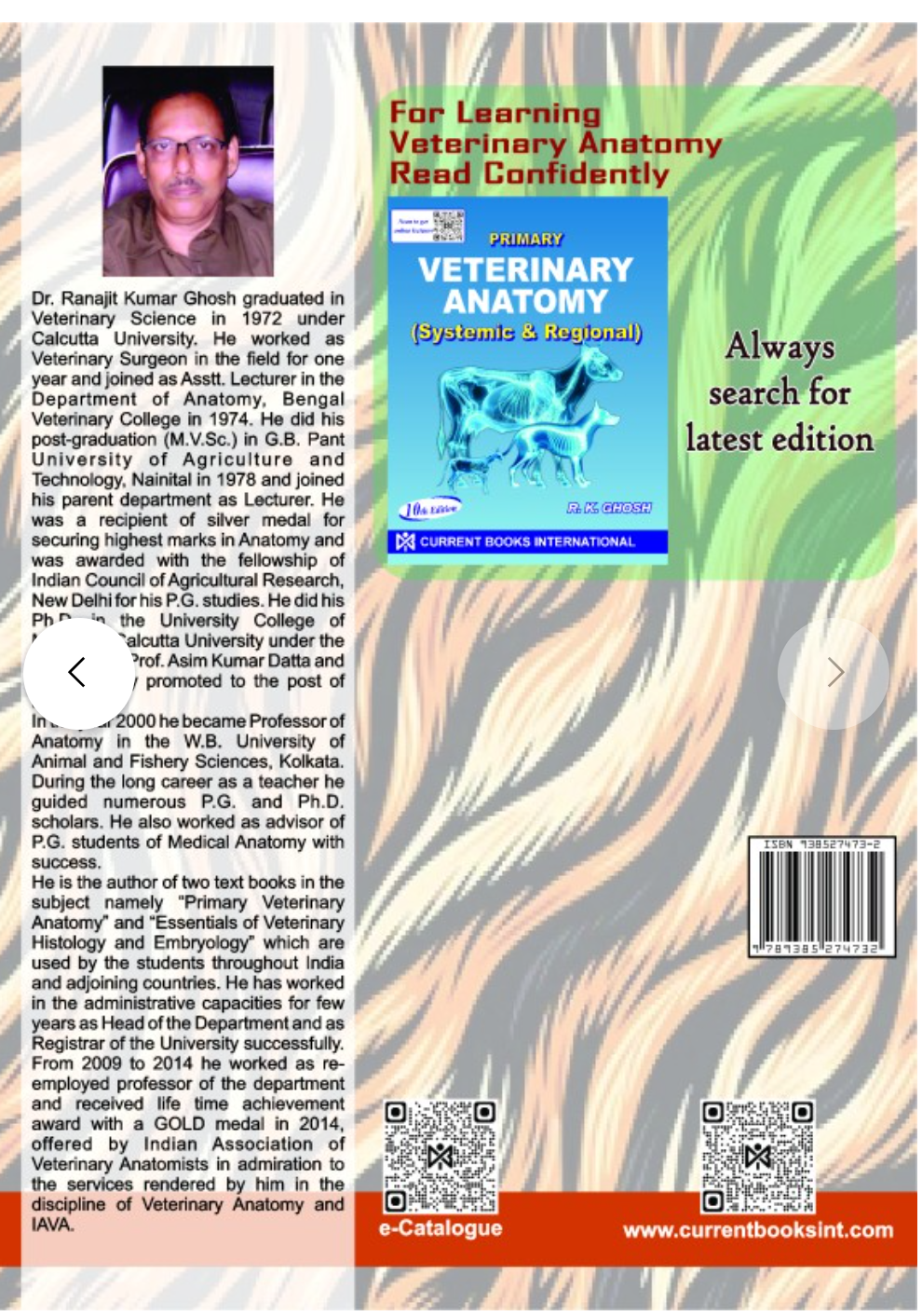 ESSENTIALS of VETERINARY HISTOLOGY & EMBRYOLOGY,Author R. K. Ghosh, Publisher Current Books International