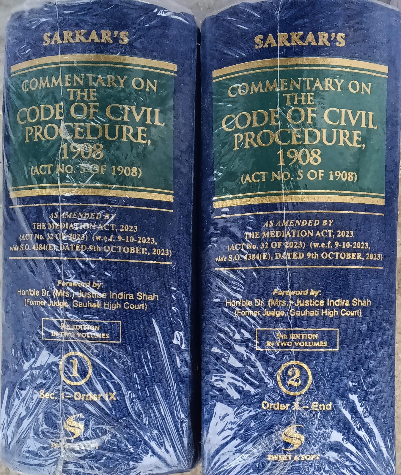 Sarkar’s Commentary on CPC 1908 9th Ed 2 Vol Set - Amended by Mediation Act 2023 | Sweet & Soft Author: Sarkar’s Editorial Board