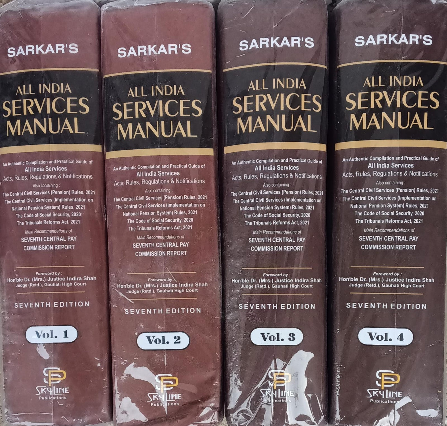 Sarkar’s All India Services Manual 7th Ed 4 Vol Set-CCS Pension Rules 2021,Social Security Code 2020, 7th Pay Commission | Skyline Publications Author: Sarkar’s Editorial Board