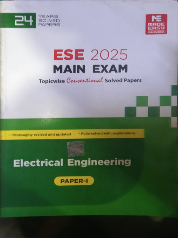 ESE 2025 Main Exam Topicwise Conventional Solved Papers Electrical Engineering Paper-I | Made Easy Publications | Electrical Engineering