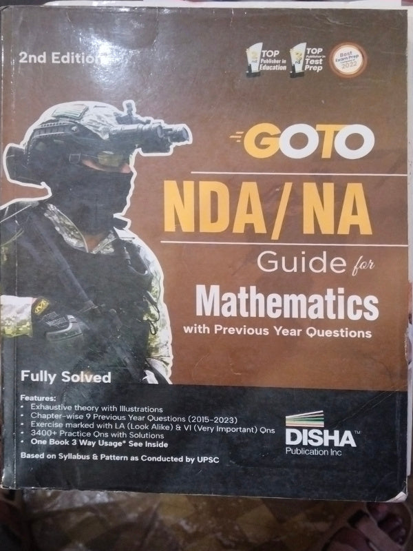 GOTO NDA/NA Guide for Mathematics with Previous Year Questions | 2nd Edition | Disha Publication Inc | Mathematics | 2nd Edition