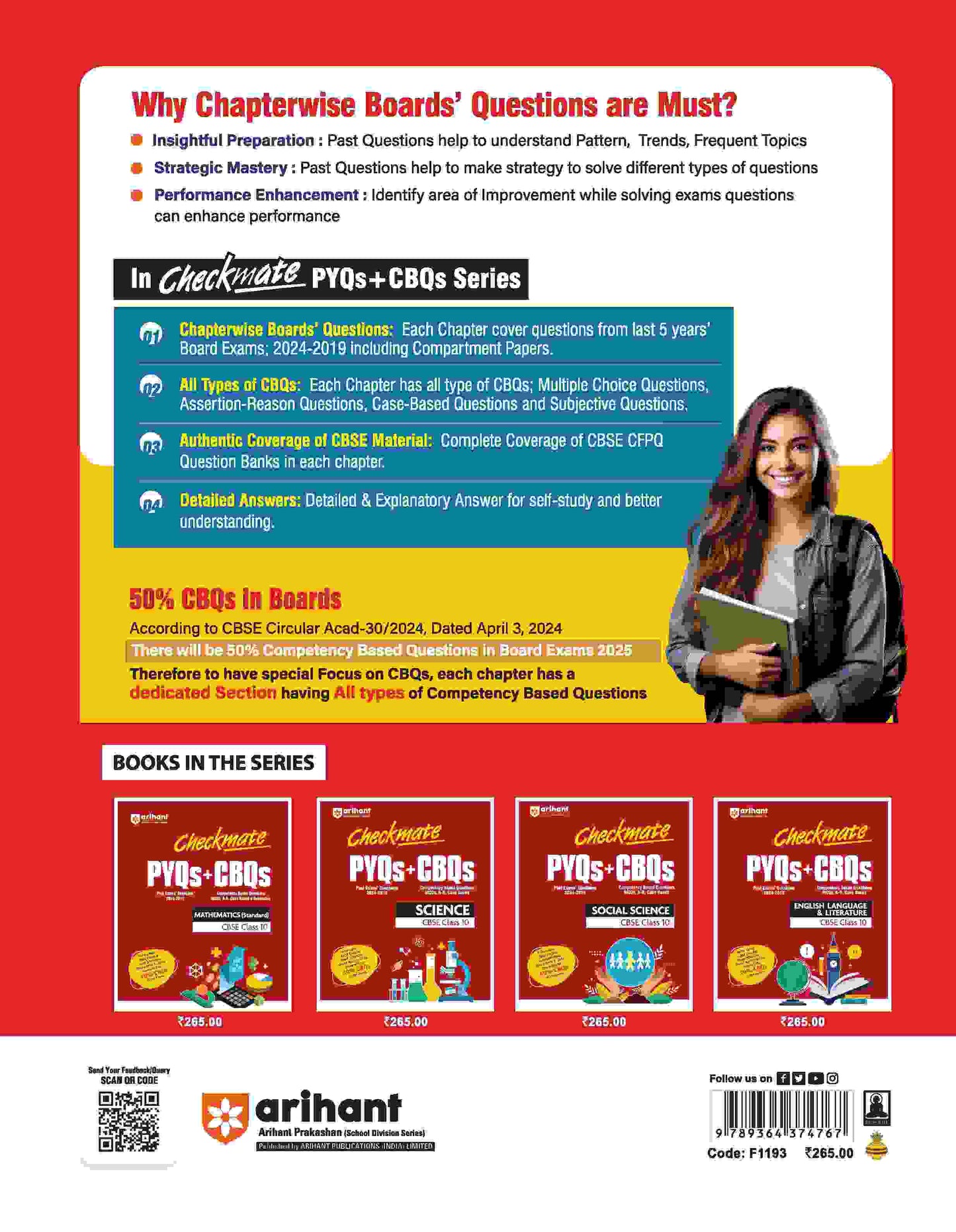 Checkmate CBSE Class 10 Social Science | PYQs & CBQs | First Edition