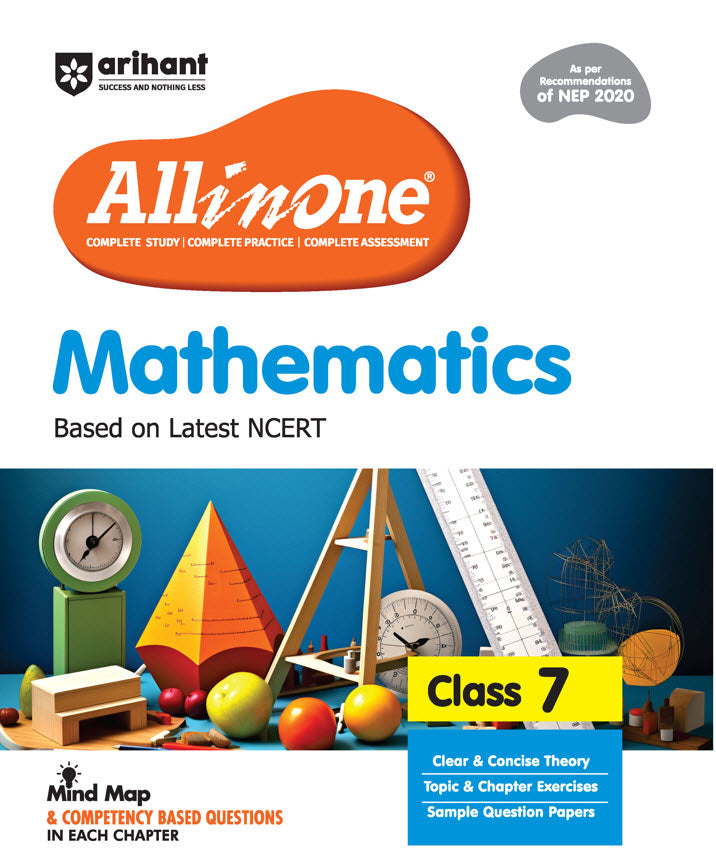 CBSE All in One Mathematics Class 7 Exam 2025-26 | Sample Question Papers, Mind Map & Competency Based Questions | Based on Latest NCERT| Arihant