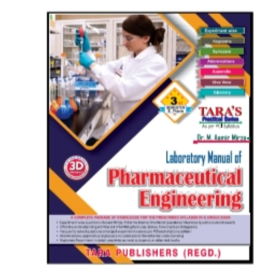 Laboratory Manual of Pharmaceutical Engineering | Practical Book | 3rd Semester /B.Pharm | Dr. M. Aamir Mirza | Tara's Practical Series | Tara Publishers (Regd.)
