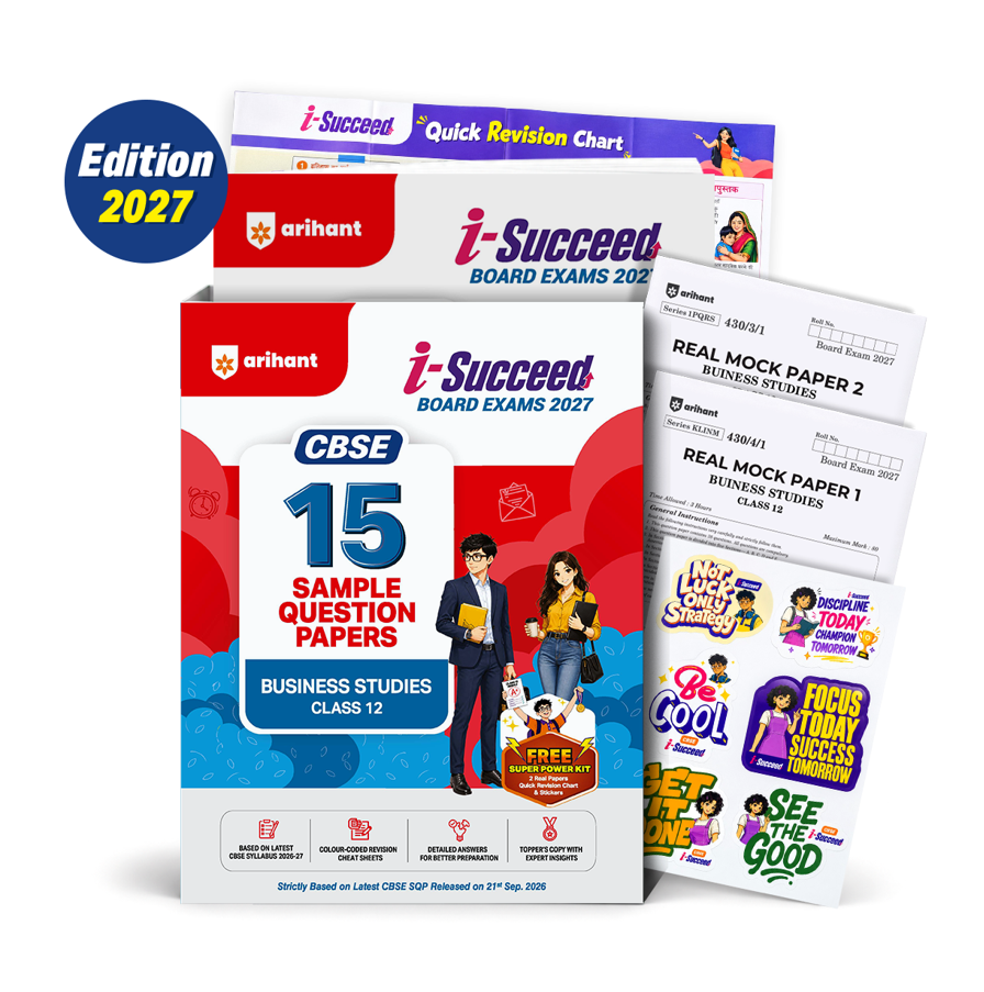Arihant i-Succeed Board Exams 2027 CBSE 15 Sample Question Papers Business Studies Class 12