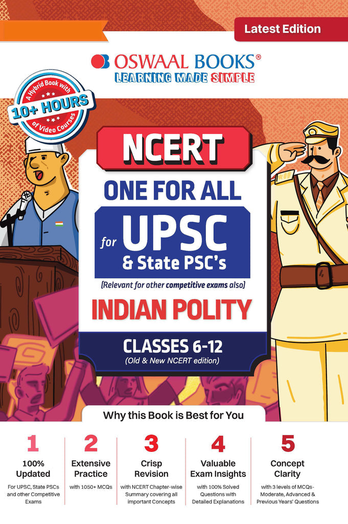 NCERT One For All Book for UPSC & State PSCs | Indian Polity Classes 6-12 (Old & New NCERT Edition) | Latest Edition| Oswaal