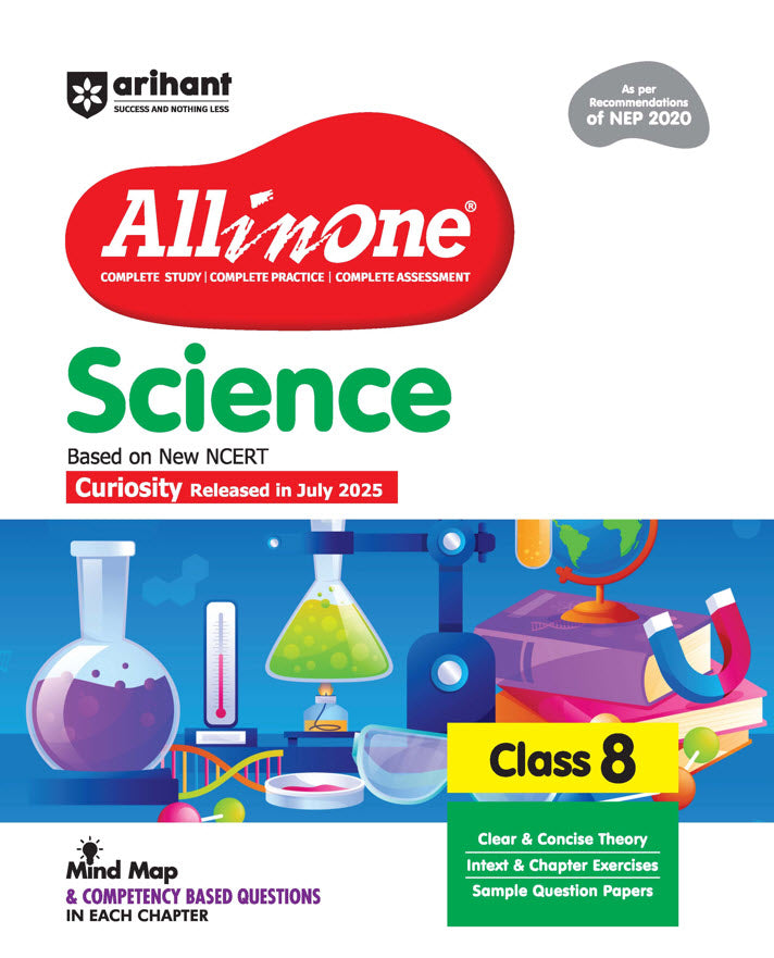 CBSE All in One Science Class 8 Exam 2025–26 | Sample Question Papers | Based on New NCERT Released in July 2025|Arihant|