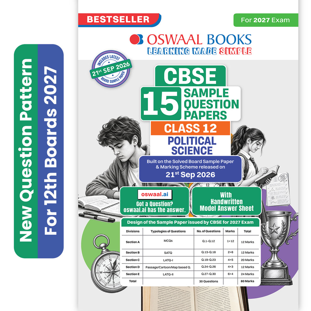 Oswaal CBSE 15 Sample Question Papers Class 12 Political Science (For 2027 Exam)