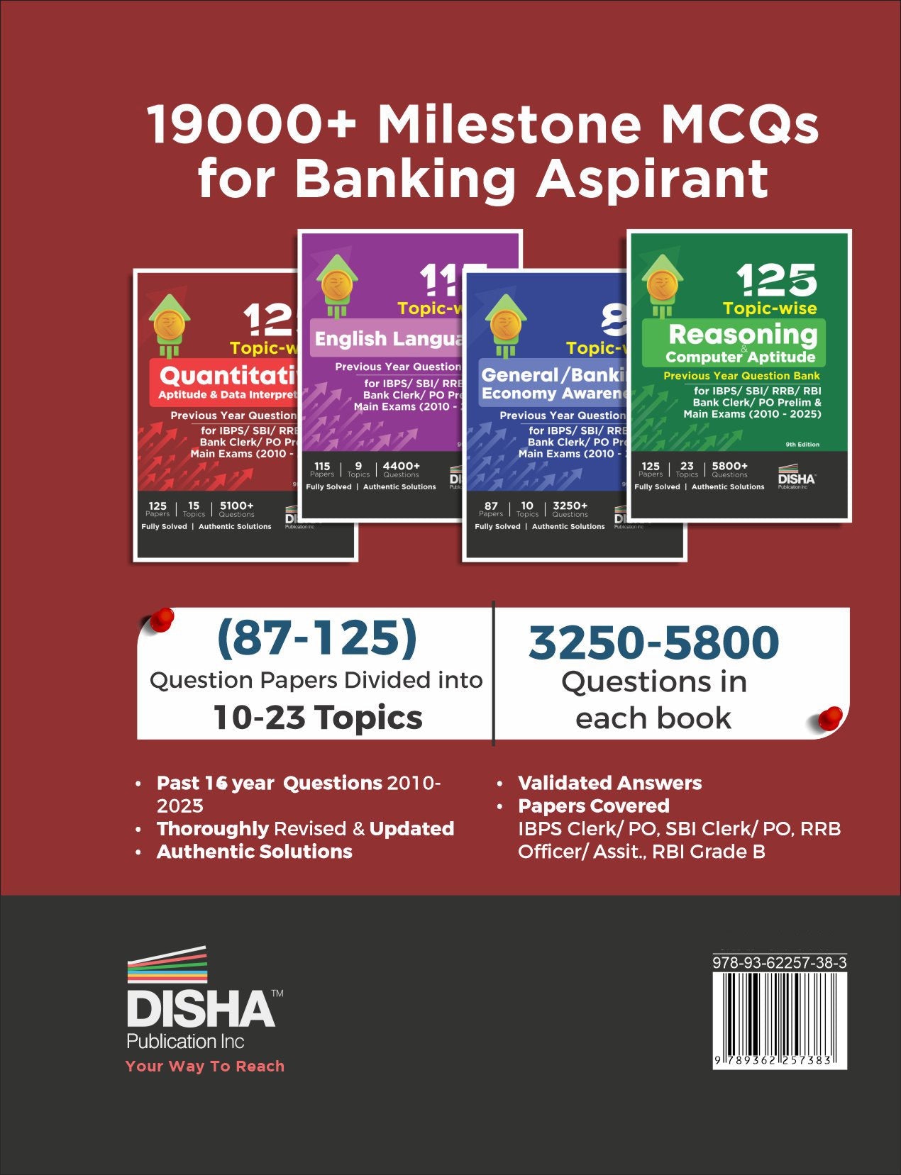 125 Topic-wise Quantitative Aptitude & Data Interpretation Previous Year Question Bank for IBPS/ SBI/ RRB/ RBI Bank Clerk/ PO Prelim & Main Exams (2010 - 2025) 9th Edition | 100% Solved Quant & DI PYQs |Disha|