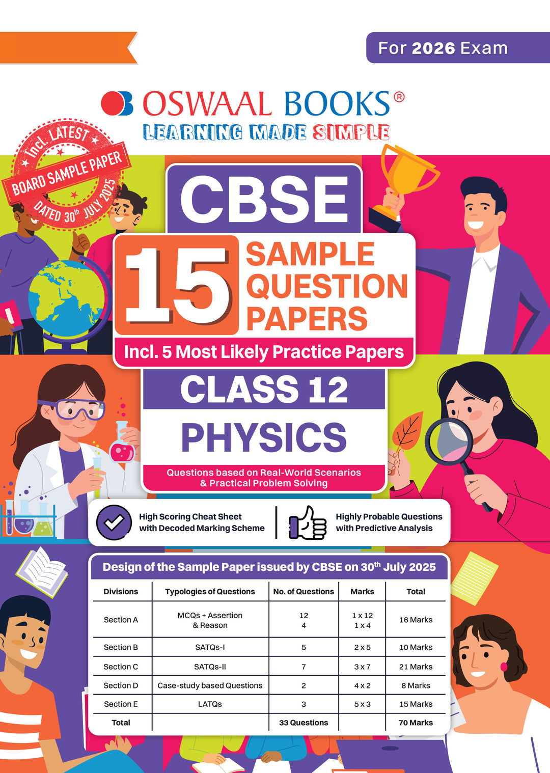 CBSE 15 Sample Question Papers Class 12 Physics for 2026 Board Exam (As per CBSE Sample Question Paper issued on 30 July 2025), recommended by 2025 CBSE Toppers with Chapter wise Highly Probable Questions । Oswaal।