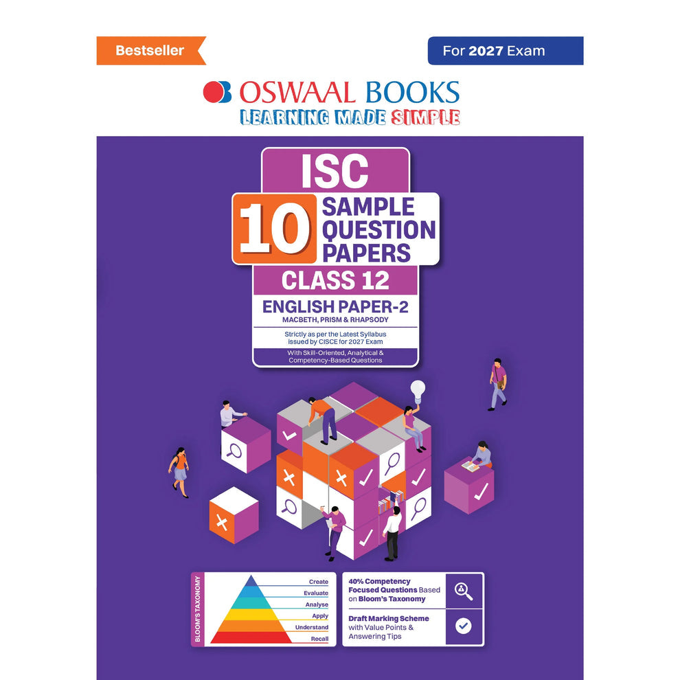 Oswaal ISC 10 Sample Question Papers Class 12 English Paper-2 (Macbeth, Prism & Rhapsody) (For 2027 Exam)