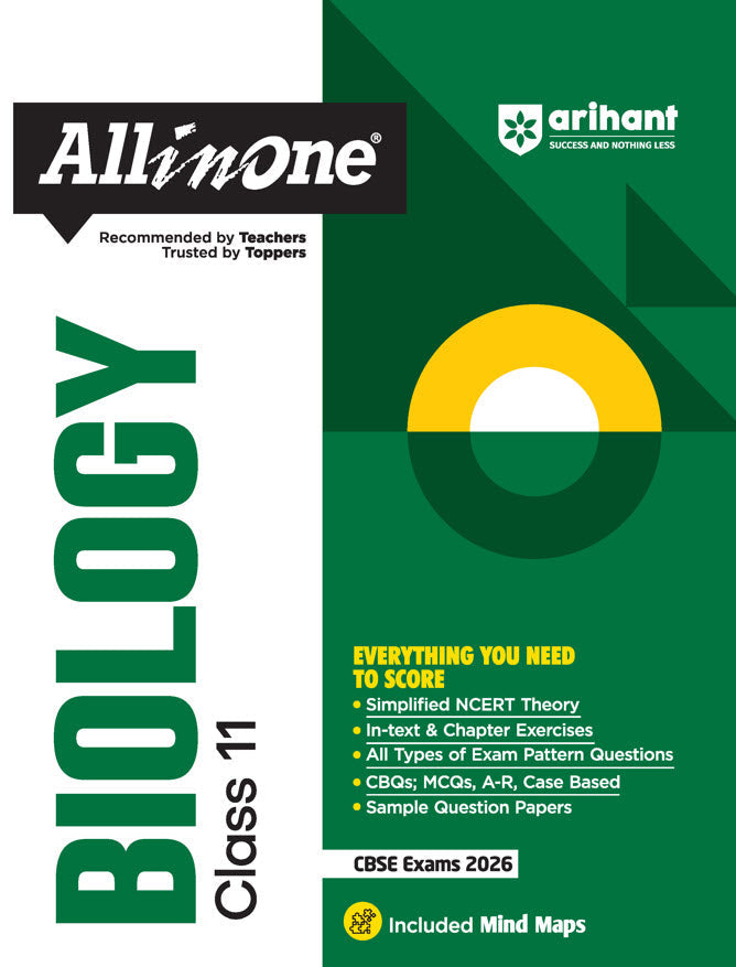 CBSE All in One Biology Class 11 Exam 2025-26 | Simpified NCERT Theory, CBQs, A-R, Case Based, Sample Question Papers| Included Mind Maps