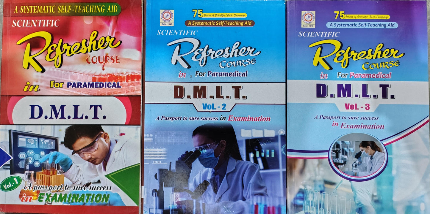 *Scientific Refresher Course in D.M.L.T. Vol. 1-2-3 – Question Bank & Guess Guide for Paramedical Students | Exam Prep for Jharkhand, Bihar & All State Paramedical Exams* Complete Course