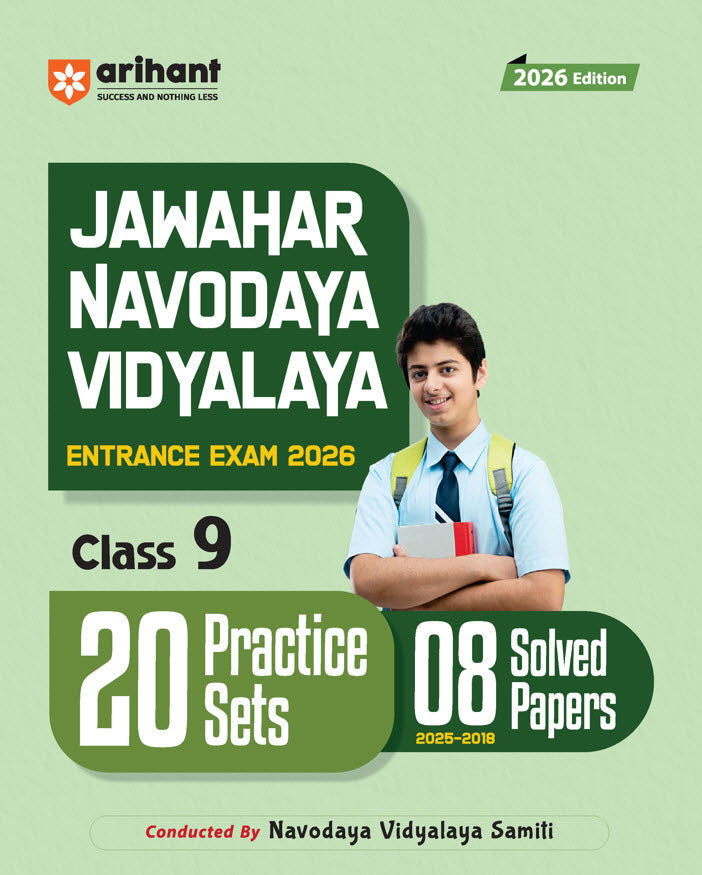 Jawahar Navodaya Vidyalaya Entrance (Class IX) Exam 2026 | 20 Practice Sets & Solved Papers 2024 - 18 | English Medium