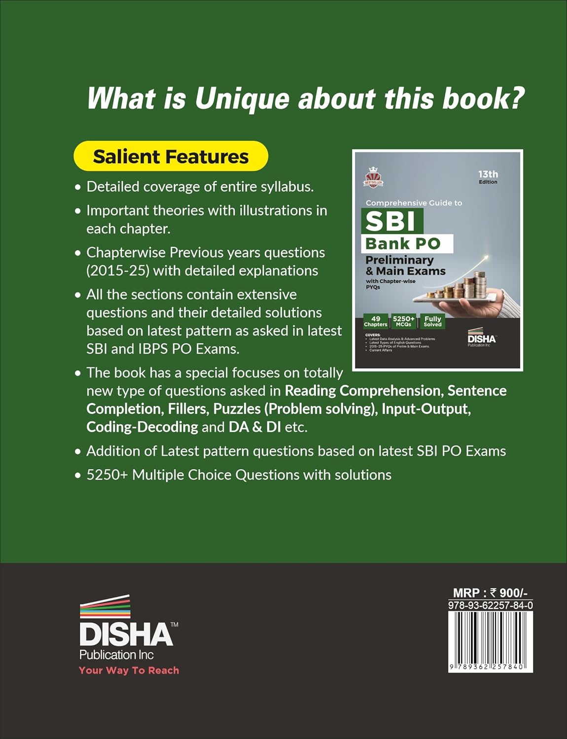 Comprehensive Guide to SBI Bank PO Preliminary & Main Exams with PYQs 13th Edition | Probationary Officers (POs) and Local Based Officers (LBOs) | 5000+ MCQs | Fully Solved|Disha|