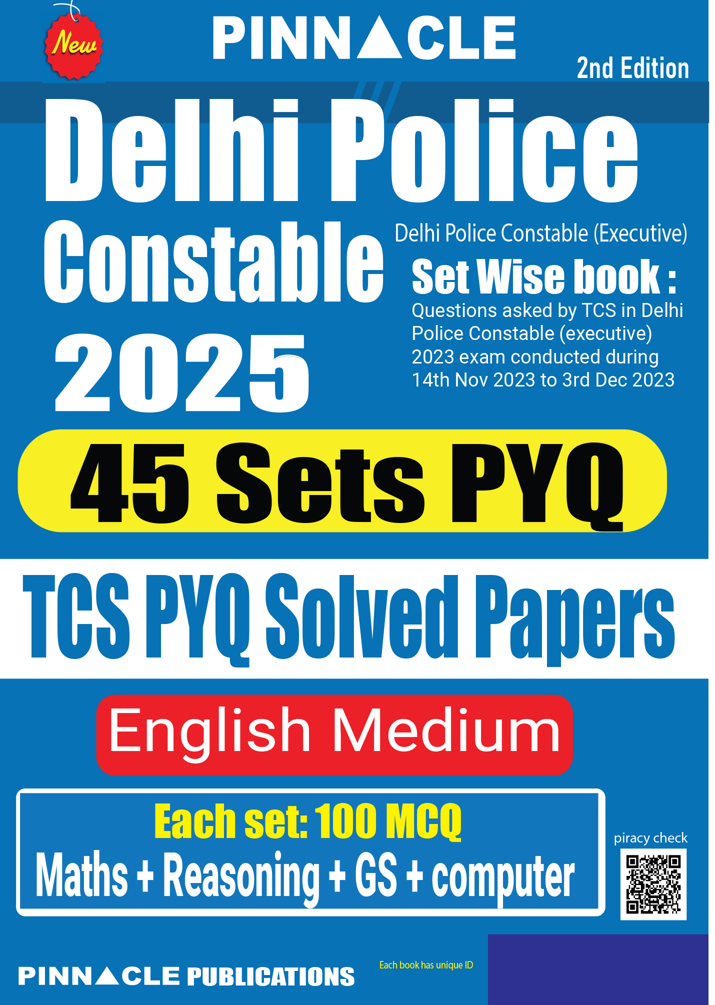 Delhi Police Constable 2025 TCS PYQ Solved Papers 2nd edition English medium| PINNACLE