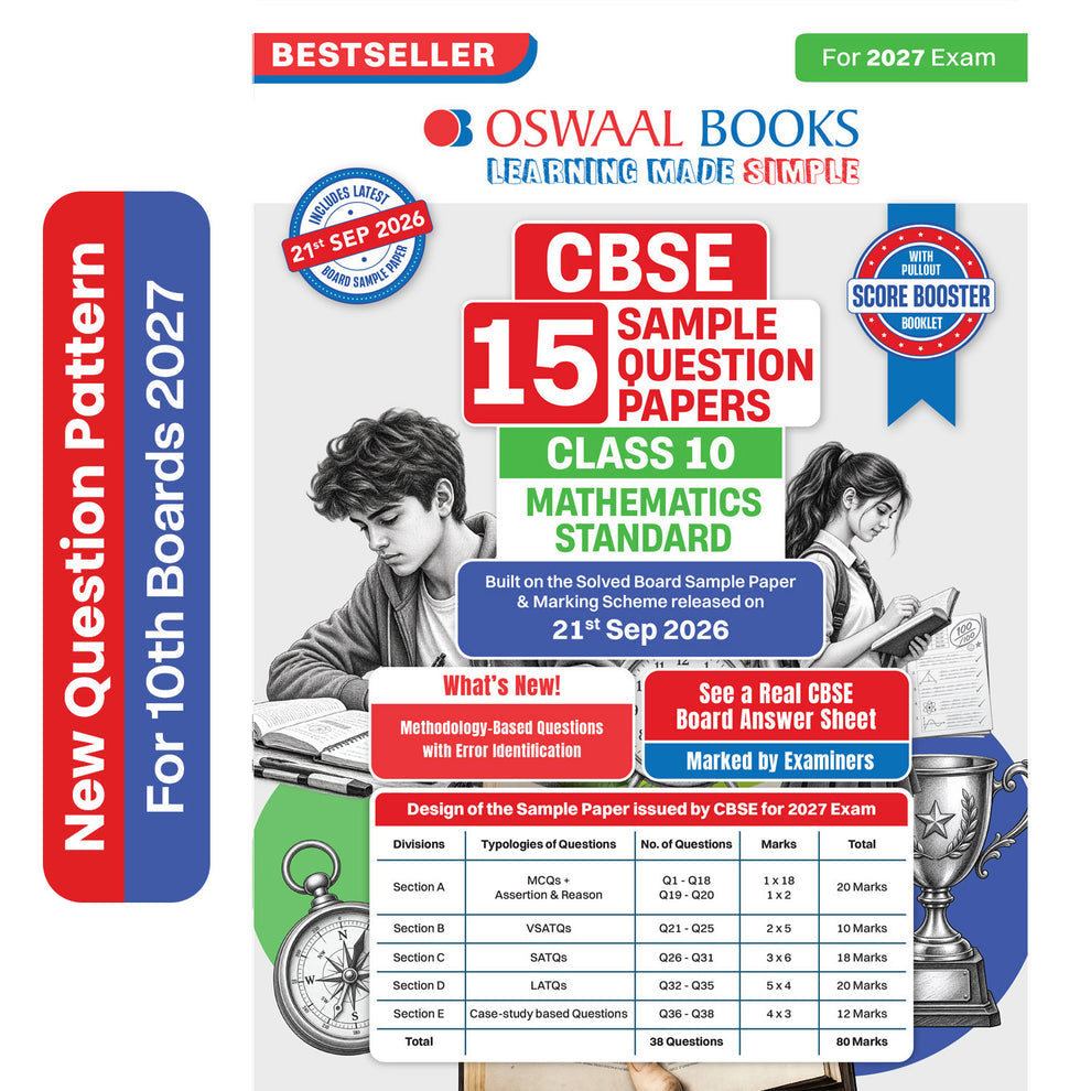 Oswaal CBSE 15 Sample Question Papers Class 10 Mathematics Standard (For 2027 Exam)