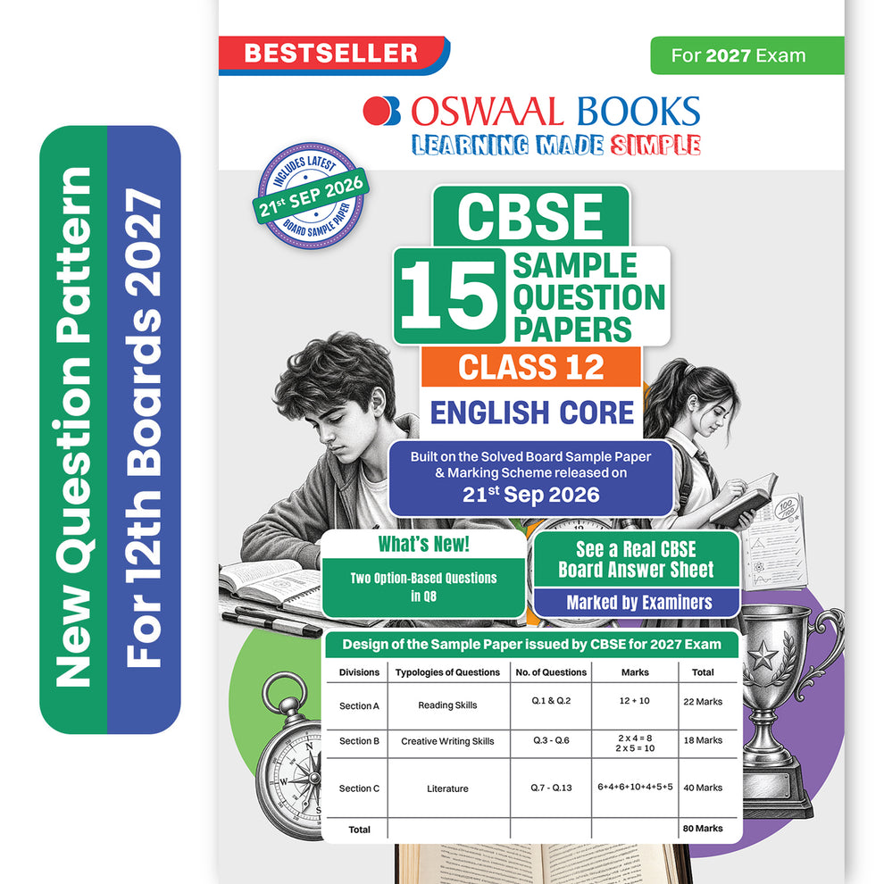 Oswaal CBSE 15 Sample Question Papers Class 12 English Core (For 2027 Exam)