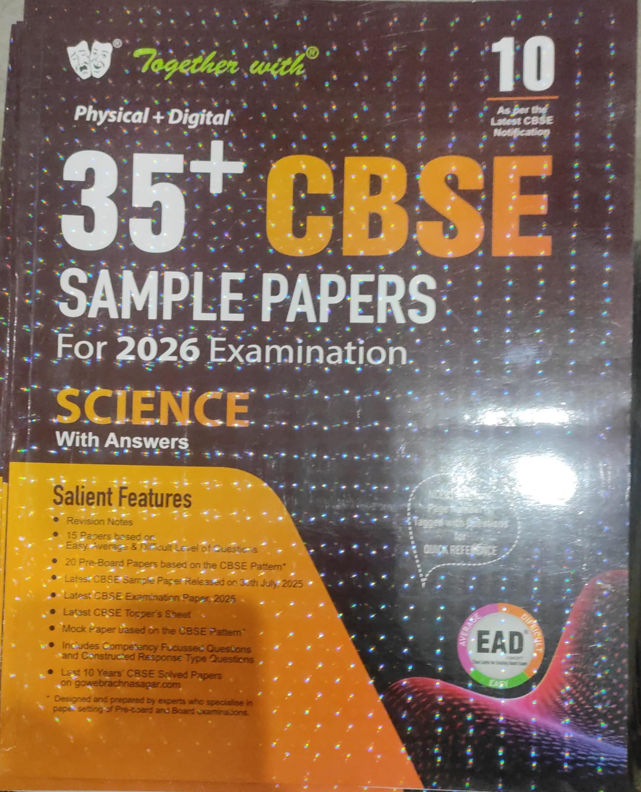 Together with 35+ CBSE Sample Papers Class 10 Science for 2026 Board Exam | EAD Series in Physical + Digital Edition Includes Solved & Unsolved Papers with CBQs & Topper’s Answer Sheet