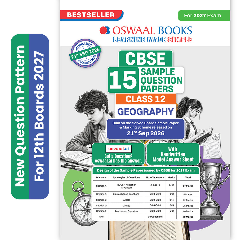Oswaal CBSE 15 Sample Question Papers Class 12 Geography (For 2027 Exam)