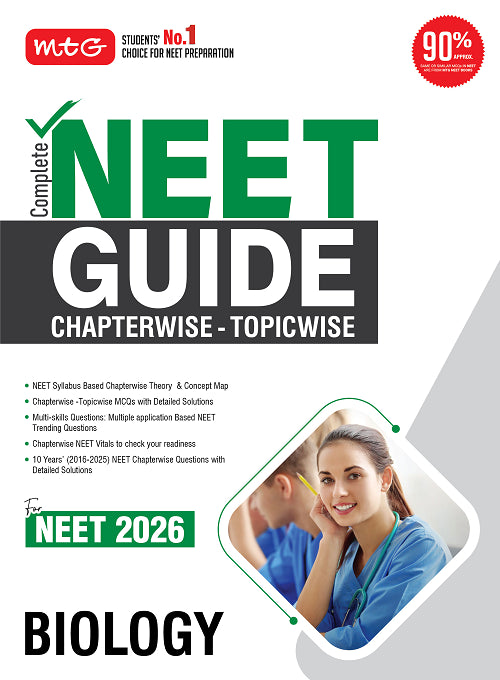 Complete NEET Guide Biology Book For 2026 Exam | 10 Years Chapterwise Questions (PYQs) with Detailed Solutions