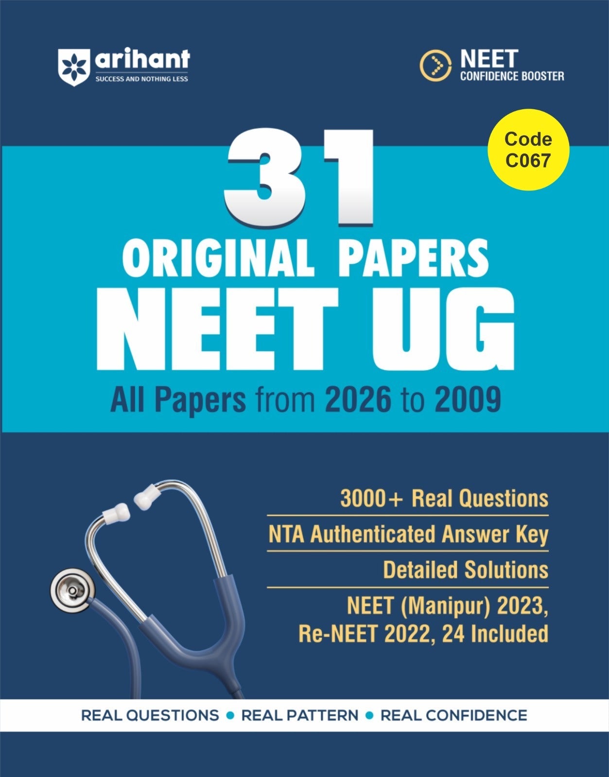`Arihant 31 Original Papers NEET UG 2026-2009 | 3000+ Real Questions | NTA Authenticated | Confidence Booster C067`